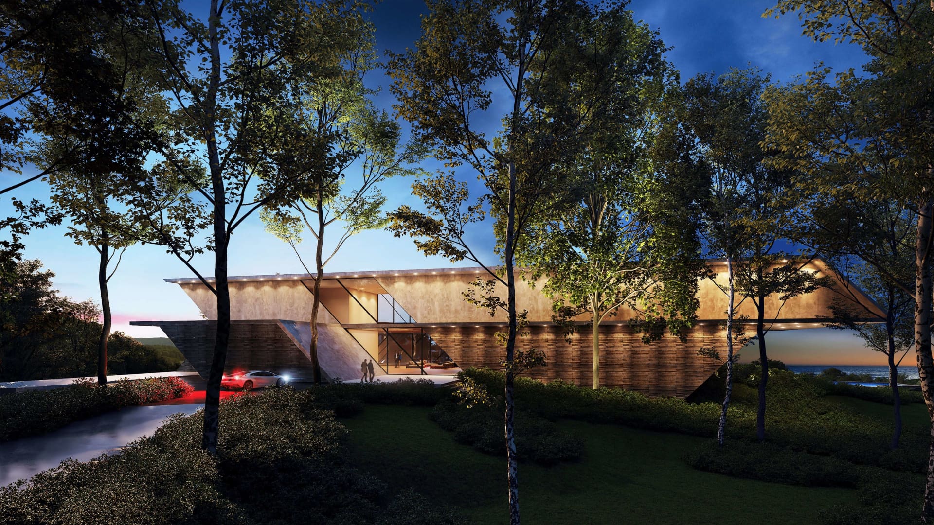Architectural rendering of Eagles Point, a planned luxury estate in Water Mill